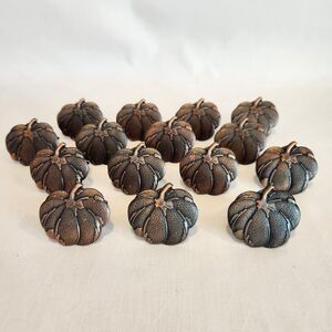 Lot of 15 Pumpkin‎ Shaped Napkin Ring  Antique Copper Colored Autumn Fall Squash